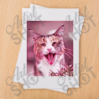 Funny Shocked Cat V3 Illustration Artwork Poster Red Sublimation Transfer | Artistshot