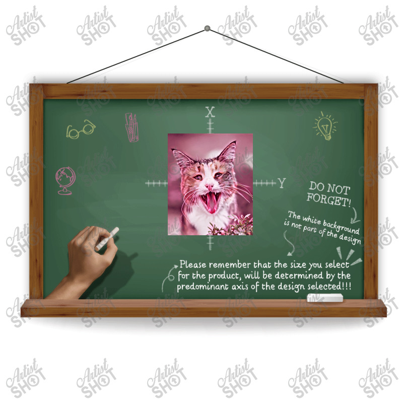 Funny Shocked Cat V3 Illustration Artwork Poster Red Sublimation Transfer | Artistshot