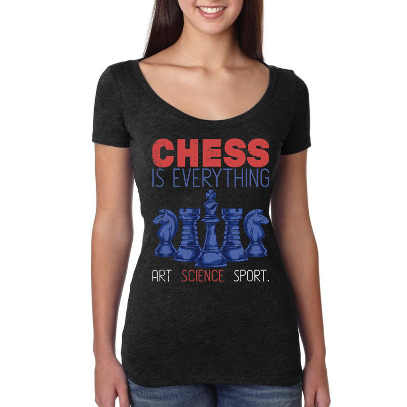 Checkmate Chess Player Gift Chess Grandmaster Ches Women's Triblend Scoop T-shirt by EmranKwak | Artistshot