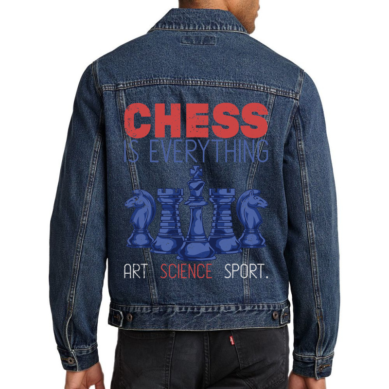 Checkmate Chess Player Gift Chess Grandmaster Ches Men Denim Jacket | Artistshot