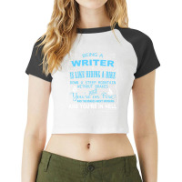 Funny Being A Writer Is Like Riding A Bike Raglan Crop Top | Artistshot