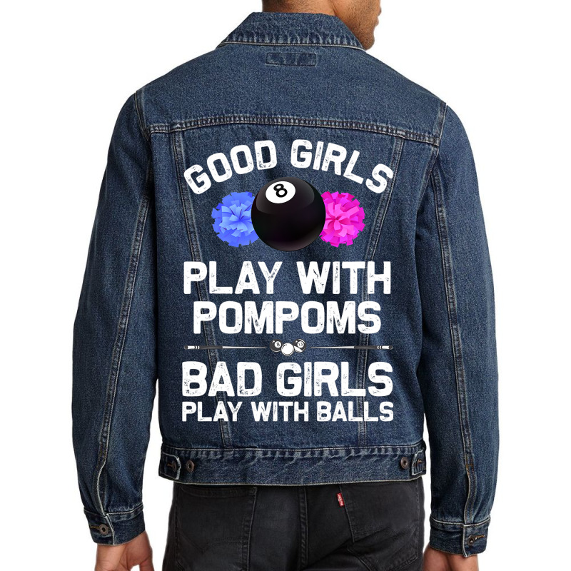 Funny Billiards For Women Girls 8 Ball Billiard Po Men Denim Jacket | Artistshot