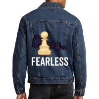 Fearless Smart Game Of Chess Player Board Game Men Denim Jacket | Artistshot