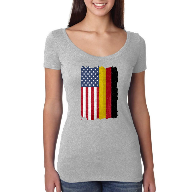 United States With Germany Flag Mix Us And German Country Flags Women's Triblend Scoop T-shirt by EdahArt | Artistshot