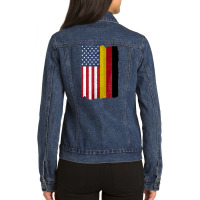 United States With Germany Flag Mix Us And German Country Flags Ladies Denim Jacket | Artistshot