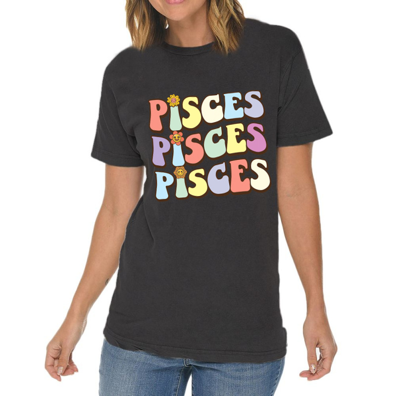 February March Birthday Astrology Groovy Pisces Zo Vintage T-shirt | Artistshot