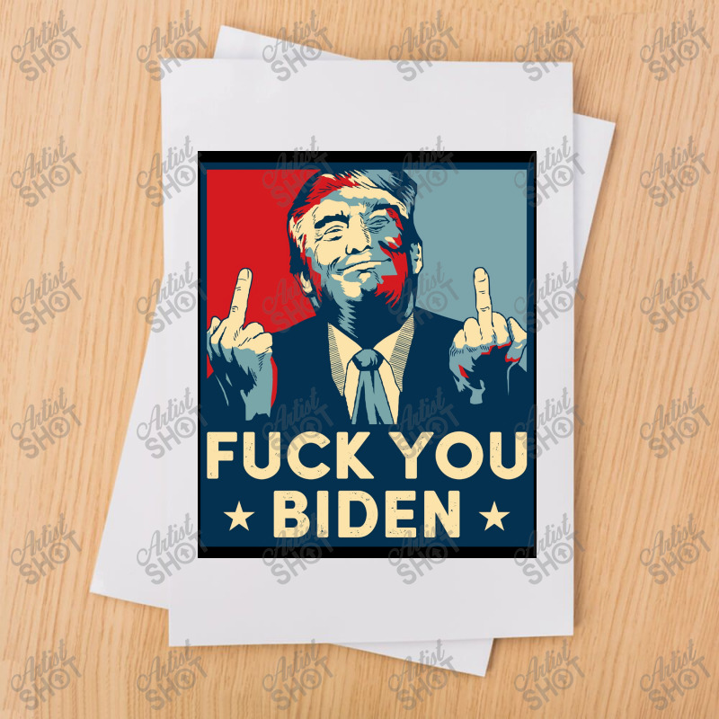 Funny Trump Middle Finger Fuck You Biden   Anti Joe Biden Poster Sublimation Transfer | Artistshot