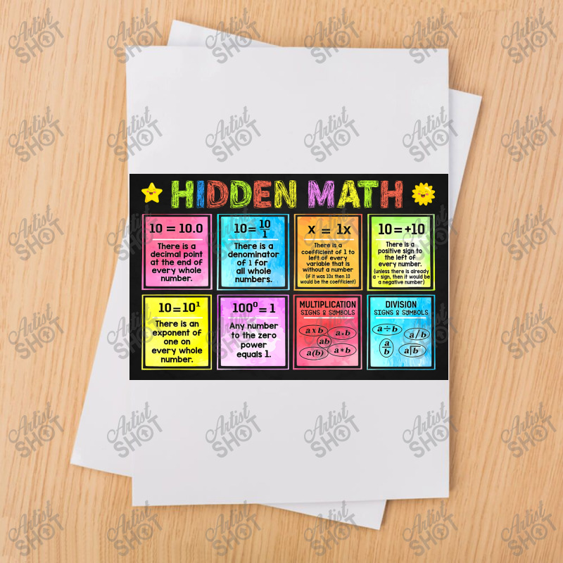 Math Classroom Poster, Hidden Math, Math Lover, Back To School, Welcom Sublimation Transfer | Artistshot