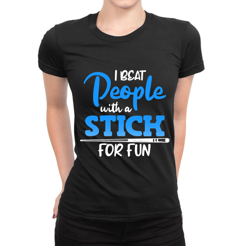 Funny Billiards Saying Beat People Billiard Cue Bi Ladies Fitted T-Shirt by AdleeDerr | Artistshot