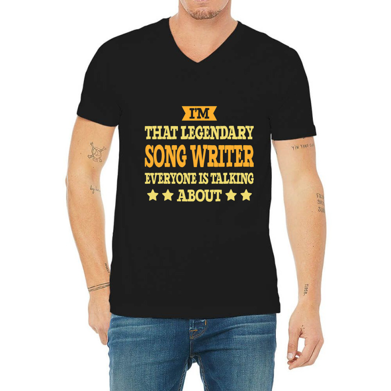 Song Writer Job Title Employee Funny Worker Song W V-neck Tee | Artistshot