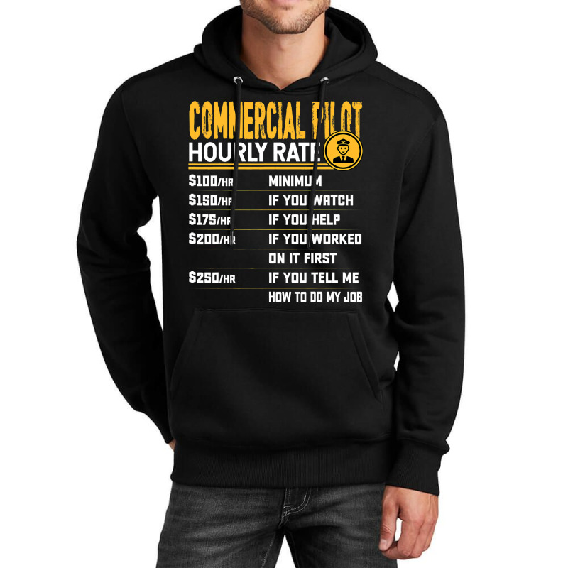 Commercial Pilot Hourly Rate Funny Airplane Airlin Unisex Hoodie | Artistshot