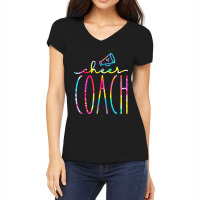 Cheer Coach Megaphone Game Day Cheerleader Cheerle Women's V-neck T-shirt | Artistshot