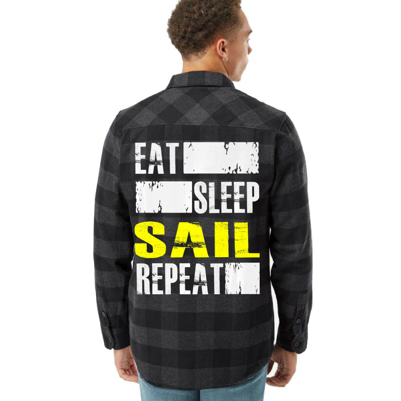 Eat Sleep Sail Repeat Funny Sailing Sailor Premium Flannel Shirt | Artistshot