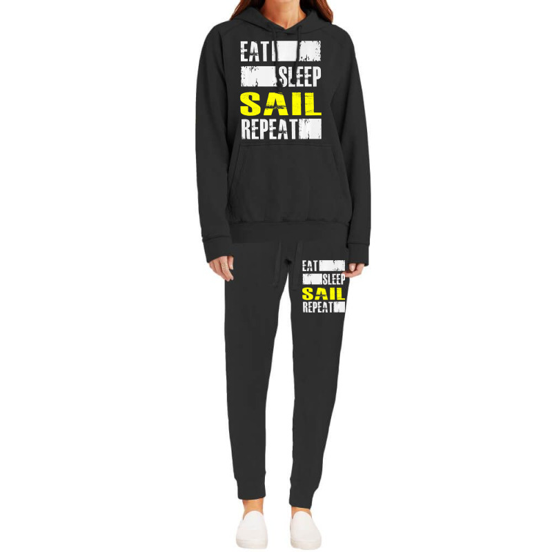 Eat Sleep Sail Repeat Funny Sailing Sailor Premium Hoodie & Jogger Set | Artistshot