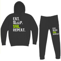 Eat Sleep Sail Sailing Sailboat Sailor Funny Capta Hoodie & Jogger Set | Artistshot