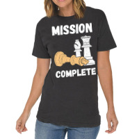 Chess Pieces Mission Complete Chess Teacher Grandm Vintage T-shirt | Artistshot