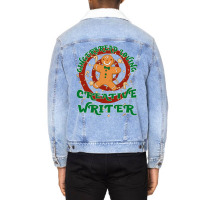 Creative Writer Job Gingerbread Funny Xmas Unisex Sherpa-lined Denim Jacket | Artistshot