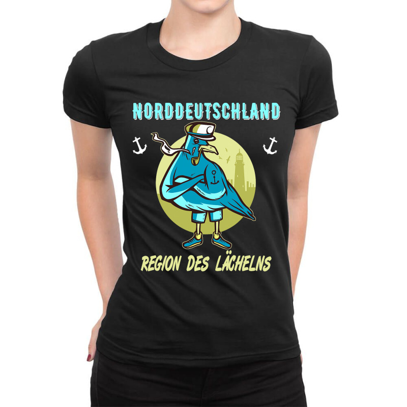 North Germany Region Of Smile Seagull Sailor Gift Ladies Fitted T-Shirt by KarimSatterfield | Artistshot