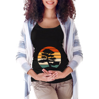 Retro Bonsai Tray Planting Miniature Tree Maternity Scoop Neck T-shirt | Artistshot