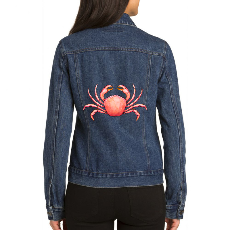 Nautical Sea Crab Ocean Marine Animals Fisherman S Ladies Denim Jacket by MalenyJanis | Artistshot