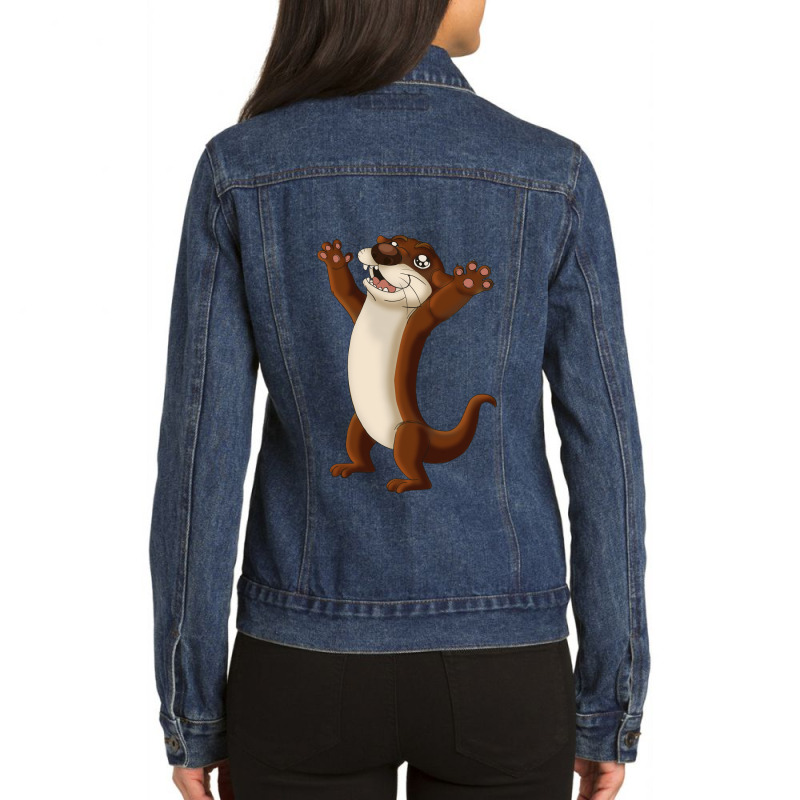 Otter Ladies Denim Jacket by azka | Artistshot