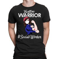 Vintage Frontline Warrior Social Worker Xmas For W T-shirt | Artistshot