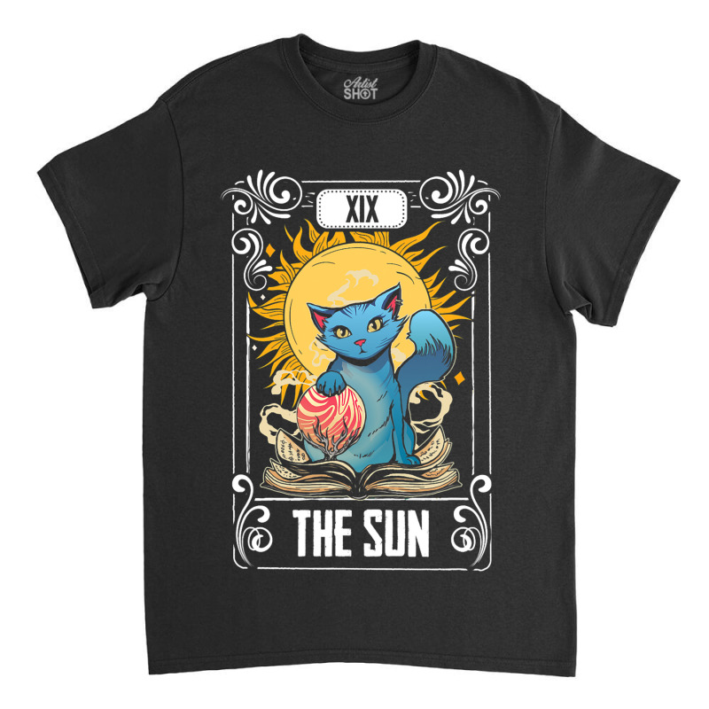 Tarot Card Gothic Astrology Occult The Sun Cat Tar Classic T-shirt | Artistshot