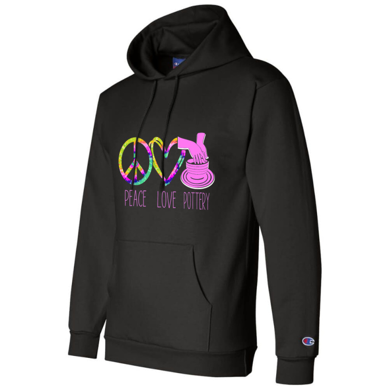 Pottery Ceramics Artist Peace Love Pottery Champion Hoodie | Artistshot