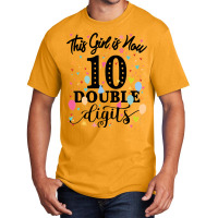 10th Birthday This Girl Is Now 10 Double Digits Basic T-shirt | Artistshot