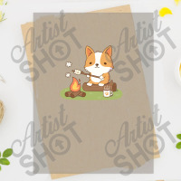 Corgi Toasting Marshmallow At Campfire Dtf Transfer | Artistshot