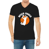 Never Bored Shoot Hoop Basketball Game Dribbling V-neck Tee | Artistshot