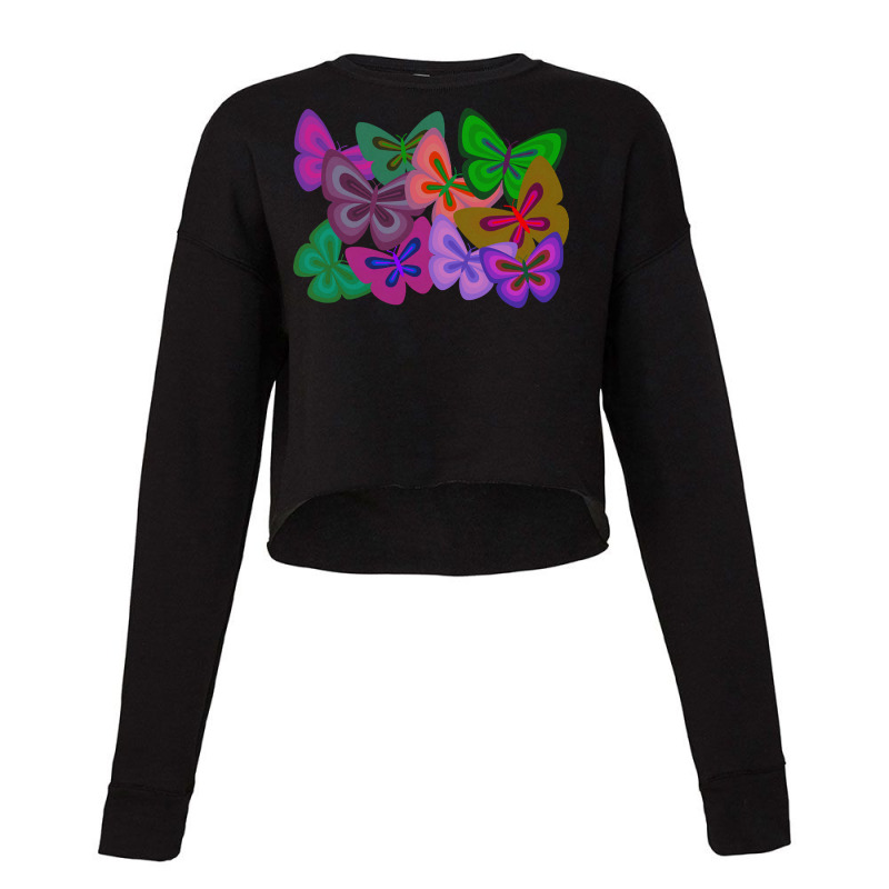 Butterflies T  Shirt Kaleidoscope Of Butterflies T  Shirt Cropped Sweater by hodkiewiczemelie889 | Artistshot