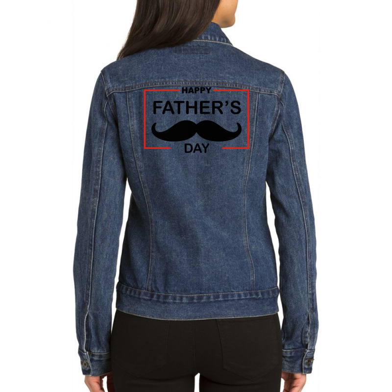 Happy Fathers Day Ladies Denim Jacket | Artistshot