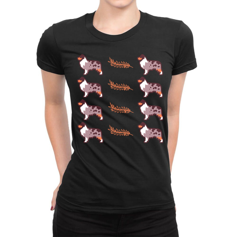 Australian Shepherd Dog Pattern T  Shirt Australian Shepherd Dog Cute Ladies Fitted T-Shirt by fayabernathy149 | Artistshot