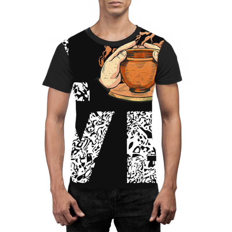 Pottery Leopard Love Ceramics Artist Pot Making Lo Graphic T-shirt | Artistshot