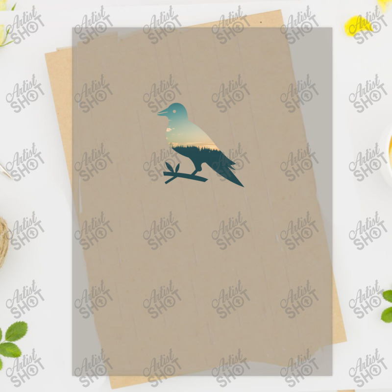 Colorful Forest Trees Under Calm Sky Crow Cute Crow Dtf Transfer | Artistshot