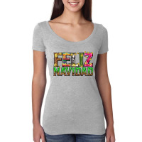 Feliz Navidad With Pattern Women's Triblend Scoop T-shirt | Artistshot