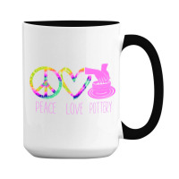 Pottery Ceramics Artist Peace Love Pottery 15 Oz Coffee Mug | Artistshot