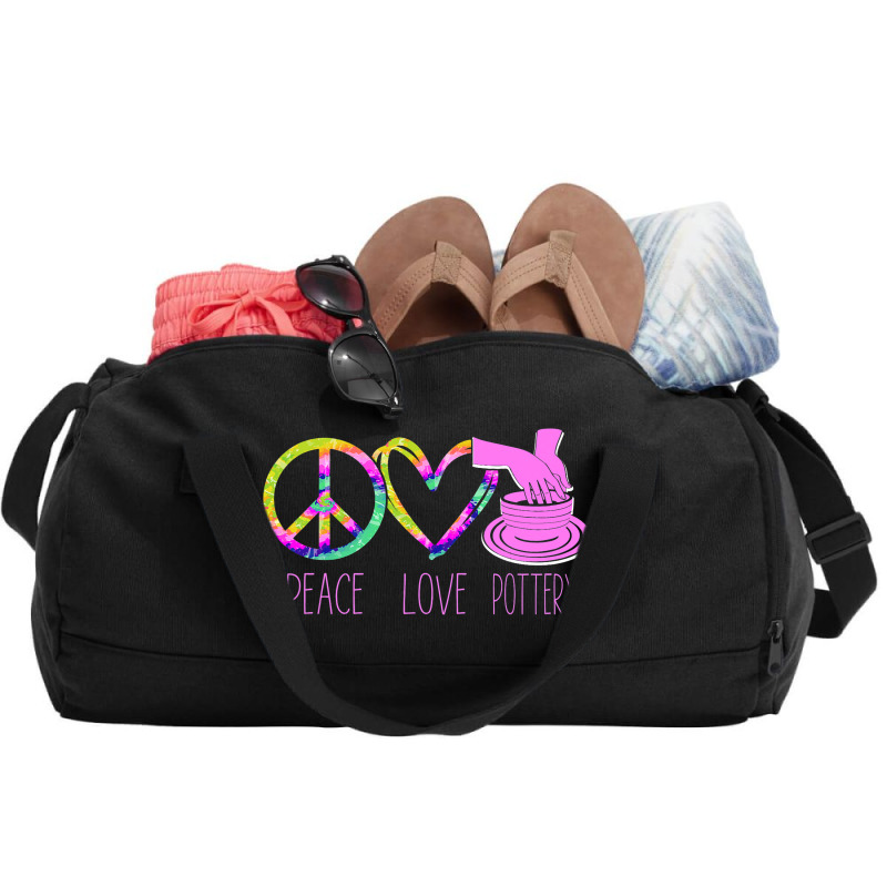 Pottery Ceramics Artist Peace Love Pottery Duffel Bag | Artistshot