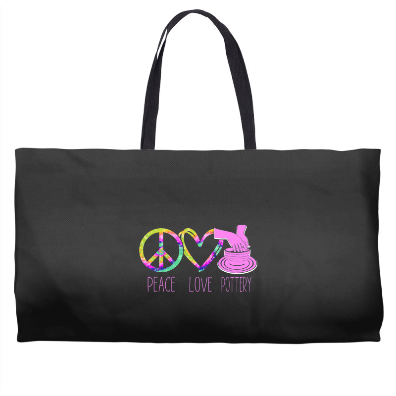 Pottery Ceramics Artist Peace Love Pottery Weekender Totes | Artistshot