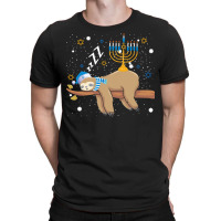 Funny Sleeping Sloth Hanukkah T  Shirt Cute Sleeping Sloth Menorah Jew T-shirt | Artistshot