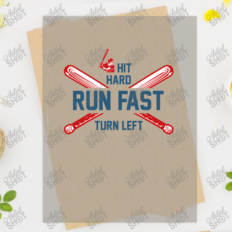 Baseball Hit Hard Run Fast Turn Left Bat Batter Kids Hipster Dtf Transfer | Artistshot