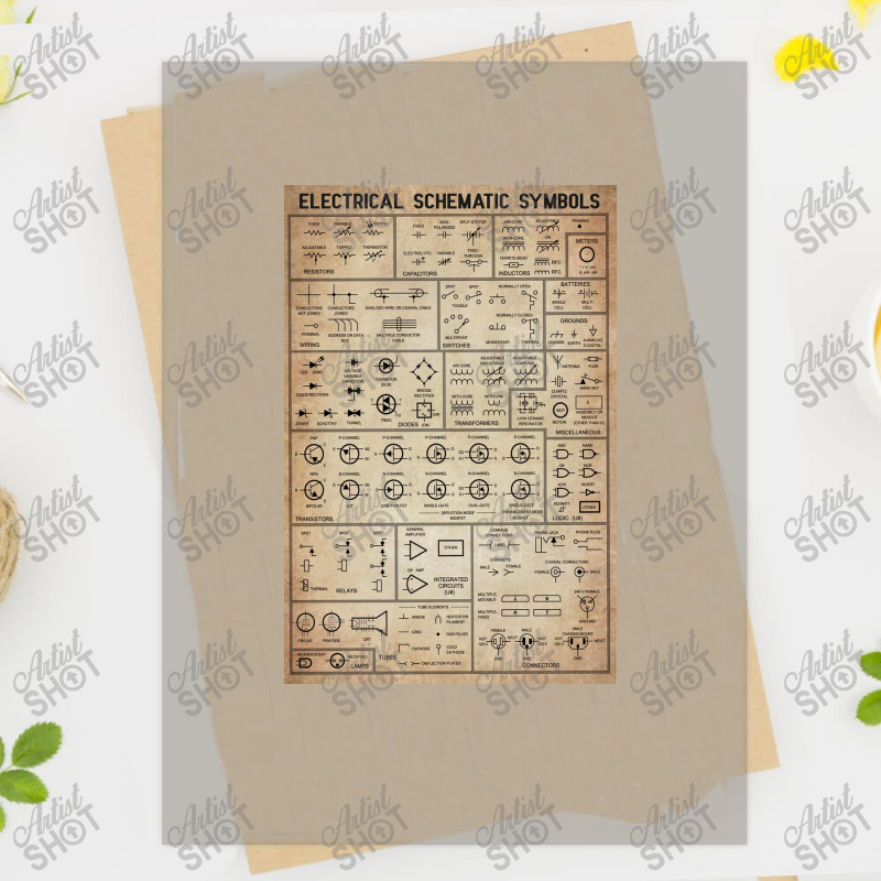 Electrical Schematic Symbols Poster Dtf Transfer | Artistshot