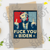 Funny Trump Middle Finger Fuck You Biden   Anti Joe Biden Poster Dtf Transfer | Artistshot