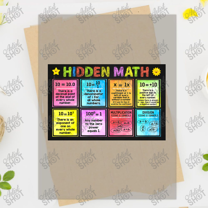 Math Classroom Poster, Hidden Math, Math Lover, Back To School, Welcom Dtf Transfer | Artistshot