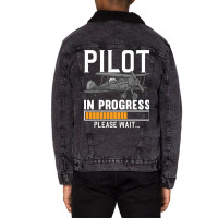 Pilot Art Men Women Airline Future Pilot Aviation  Unisex Sherpa-lined Denim Jacket | Artistshot