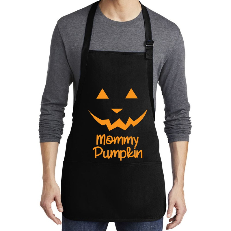 Mommy Pumpkin Halloween Family Matching Pumpkin Mom Lover Sweatshirt Medium-length Apron | Artistshot