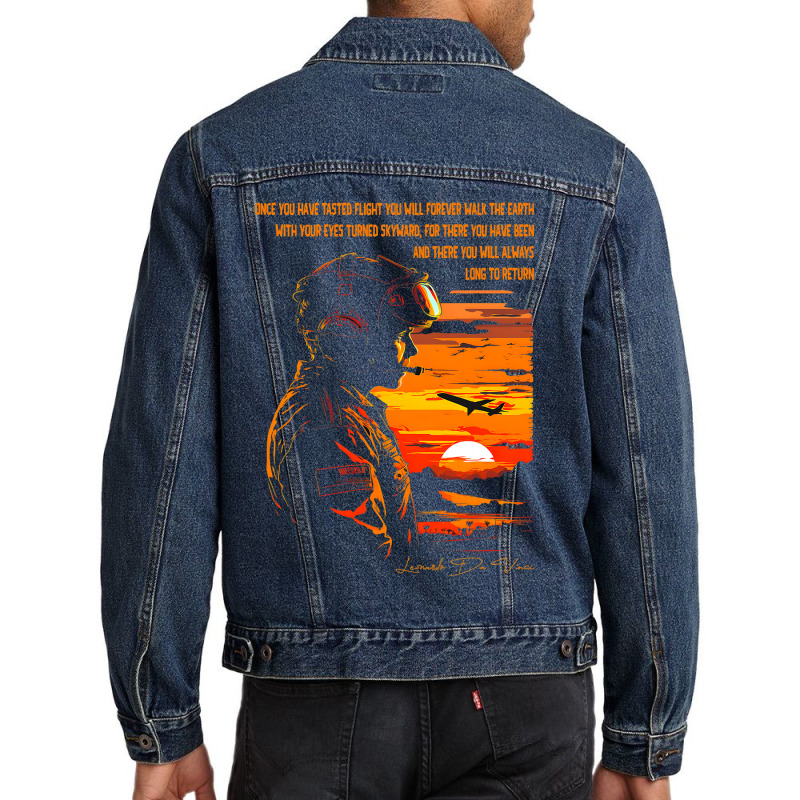 Pilot Aviation Airplane Airline Helicopter Jet And Men Denim Jacket | Artistshot