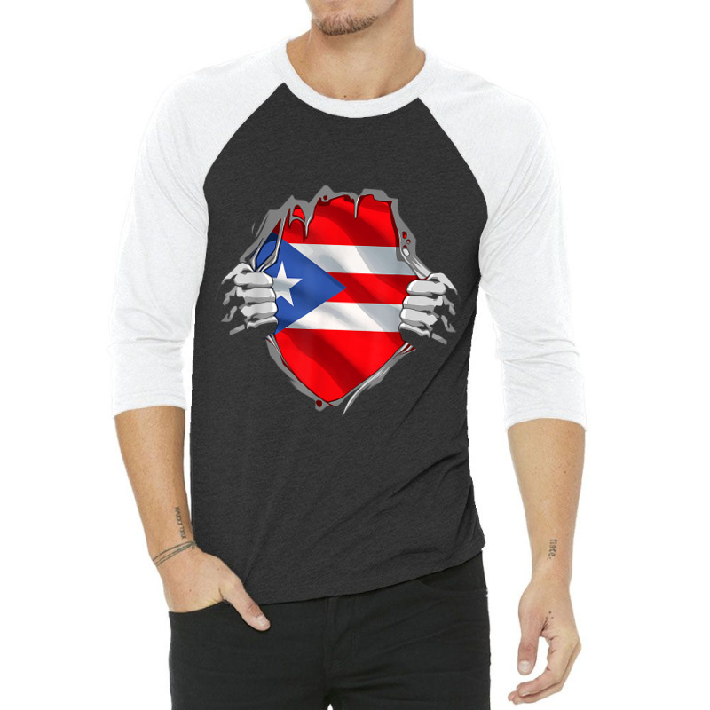 Puerto Rico Roots Flag Heritage Puerto Rican Dna V 3/4 Sleeve Shirt | Artistshot