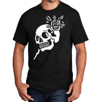 Skull Rose Art Basic T-shirt | Artistshot